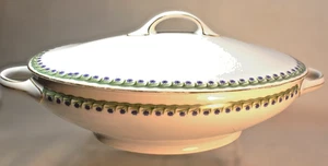 Vintage Trianon Bavaria Covered Vegetable Casserole Serving Dish Purple Florals - Picture 1 of 5