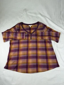 Diario de vampiros Terra & Sky para mujer OX 14W tejido gofre Henley Buffalo sombra/ciruela - Imagen 1 de 9