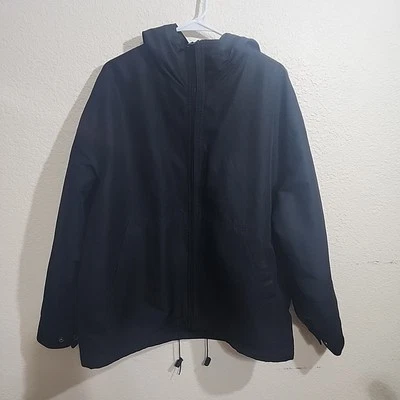 Dockers Men's Size L Black Fleece Lined Full Zip Hooded Jacket - Image 1 of 4