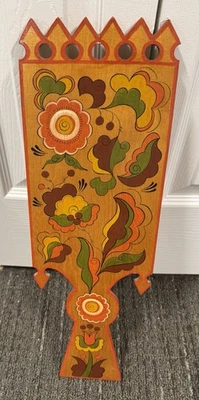 Tabla de cortar vintage pintada a mano Tole arte popular ruso. Años 70. Foto 1 de 3