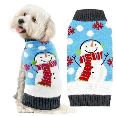 Suéteres de Navidad para mascotas perros lindos animales muñeco de nieve estampado cachorro disfraces de Navidad con... Foto 1 de 4