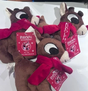 Rudolph the Red Nose Reindeer Lot If 3 Dog Toys. NWT - Picture 1 of 3