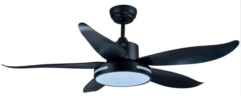 VENTILATORE DA SOFFITTO DCG VECRD90TL CON LUCE LED 5 PALE PLASTICA E TELECOMANDO - Immagine 1 di 1