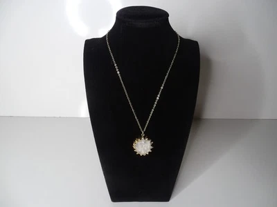 Impresionante Collar Colgante Cristal Blanco Crudo en Forma de Estrella Tono Dorado 12,05 g Foto 1 de 4