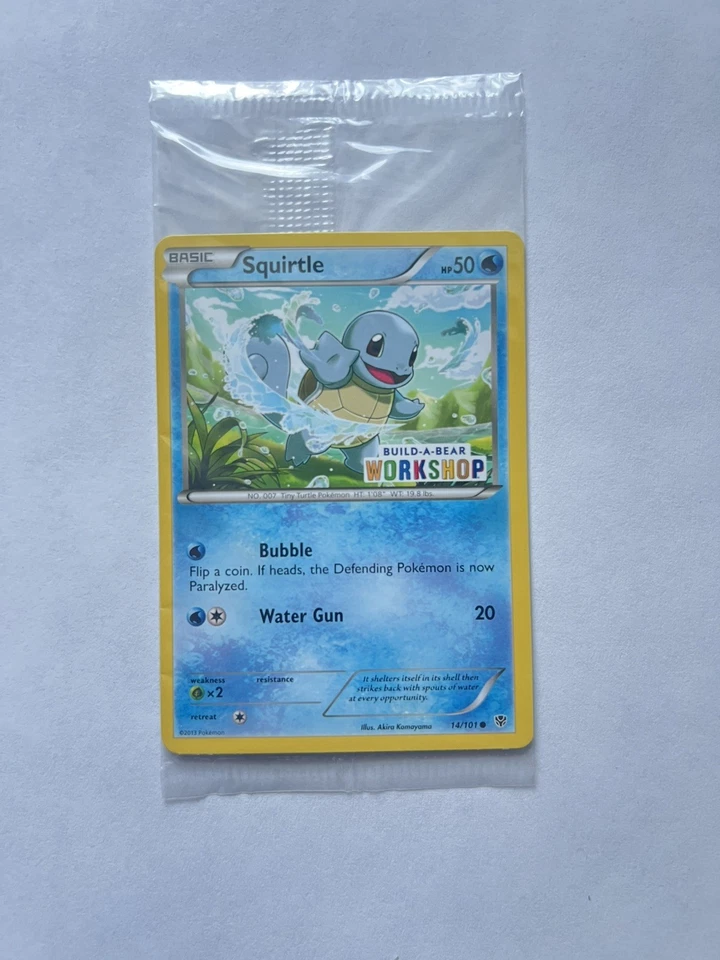 POKEMON 2013 SQUIRTLE BUILD-A-BEAR WORKSHOP PROMO 14/101 SEALED PLASMA BLAST NM - Image 1 of 2