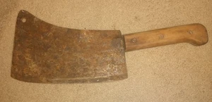 Vintage 10" Meat Cleaver Made in U.S.A. Heavy Duty 17” Total Length - Picture 1 of 3