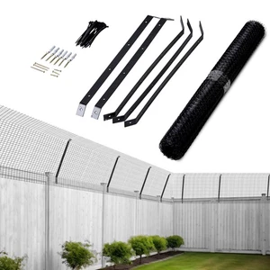 Cat Proof Fence Barrier Kits Brackets Secure Outdoor Fencing Gardens Catio 20Mtr - Picture 1 of 14