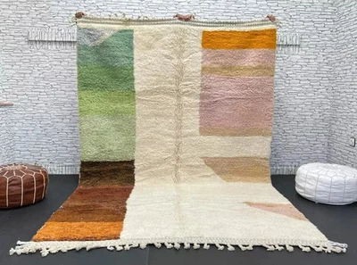 6x9 Moroccan Handmade rug ,Beni ourain style Morocco wool Berber Rug modern rug - Image 1 of 4