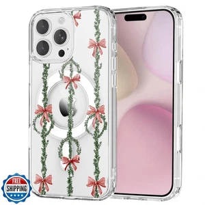 OFQKOAKS for iPhone 16 Case,Compatible with MagSafe,Cute Girly Christmas Wrea - Picture 1 of 5