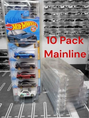 10 Pack of Hot Wheels Mainline Matchbox Protectors 5 Car Display Case Holders - Image 1 of 4