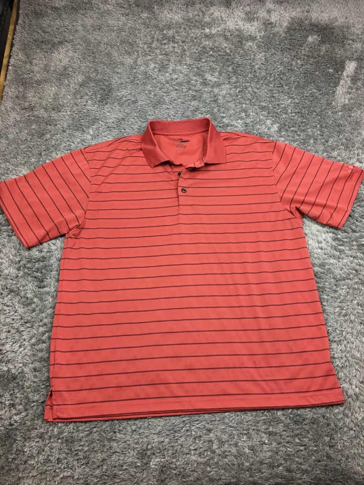 Grand Slam  Golf Polo Shirt Men Size XL Short Sleeve Stretch Red / Pink Striped - Image 1 of 4