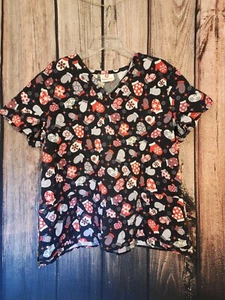 Womens Size Lg Christmas Scrub Top - Picture 1 of 3