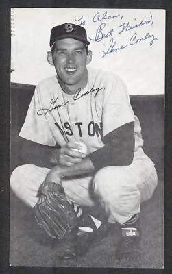 Foto postal firmada por Gene Conley de los Medias Rojas de Boston JD McCarthy de colección Foto 1 de 2