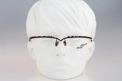 Robert Rudger 0910 117 03, 90s black & colorful rectangle glasses frames NOS - Image 1 of 4