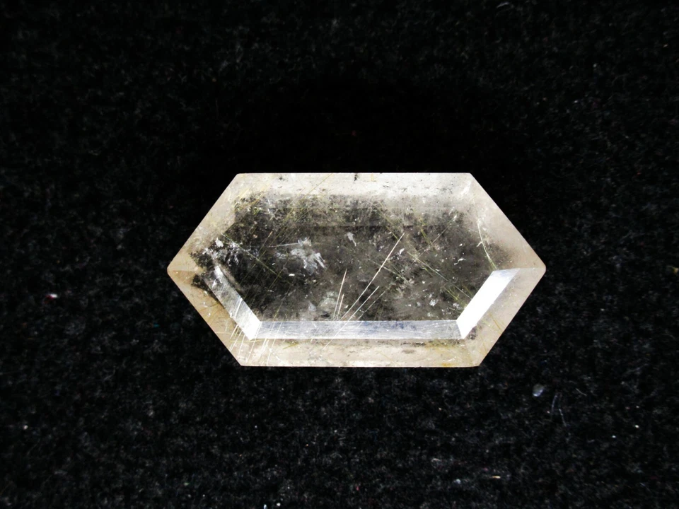 Natural Golden Rutilated Quartz Gemstone Elongated Hexagon Shape Loose Rutile - Image 1 of 4