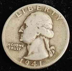 1941 D Washington Quarter circulated - Picture 1 of 4