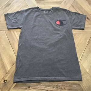 Champion Logo T Shirt Mens Small Short Sleeve Tee Gray - Picture 1 of 10