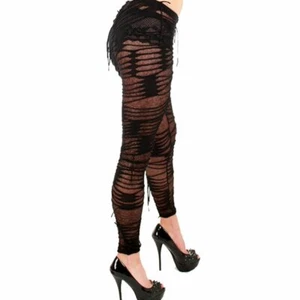 Lote de Leggings Transparentes con Flecos Negros Sexy Yoga Ajustados Body-con Formador S M L - Imagen 1 de 9