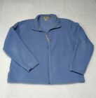 Woolrich Fleece Zip Jacket Sweater Women's Size XL Baby Blue 