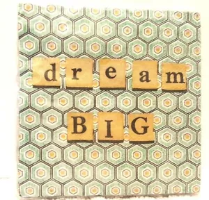 DREAM BIG SET DI 30 TOVAGLIOLI 2 STRATI COCKTAIL BEVANDA CITAZIONE ISPIRATRICE - Foto 1 di 1