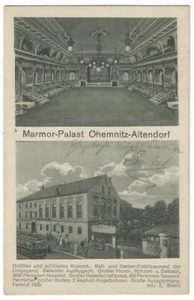 Chemnitz-Altendorf, Marmor-Palast, Straßenbahn, alte Ak um 1925 - Bild 1 von 2
