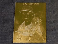 Lou Gehrig ~ 22k Gold Foil Baseball Card, 1996, Plastic Holder, w/Serial #