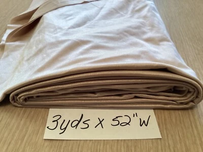 Nylon/Lycra Knit Fabric - 4 way Stretch Solid Beige Garment Sewing - 3 Yards - Image 1 of 4