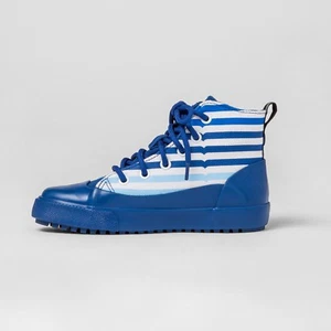 Nuevas Zapatillas altas Hunter for Target para niños de lona sumergida a rayas azules talla 5 - Imagen 1 de 4