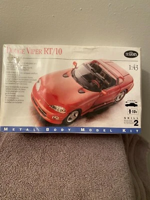Testors Dodge Viper RT/10 Model Kit 1:43 Scale Skill 2 Factory Sealed Metal Body - Image 1 of 4