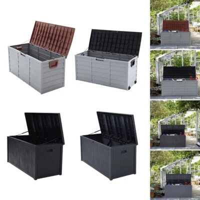 290/430L Outdoor Garden Storage Box Cushions Pillows Chest Tools Boxes with Lid - Image 1 of 4
