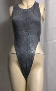 Grey Spandex Thong Leotard for Women Size 10 Small - Picture 1 of 2