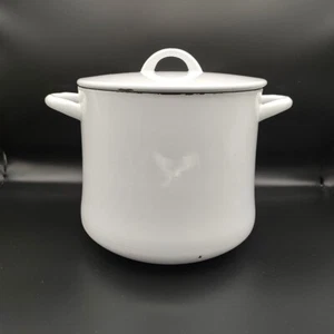 DANSK 8 QT White Kobenstyle Quistgaard StockPot Dutch Oven Enamel MCM 8"x8.5" - Picture 1 of 17