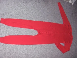 Union Anzug Damen L Baumwolle Long Johns Einteiler Schlafanzug rot - Bild 1 von 3