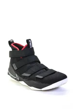 Nike Mens Logo Athletic Sneaker Black Red Size 10.5