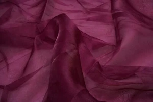 Magenta Tissue Organza Fabric Cloth Material for dresses , Craft,Art 1 YARD - Picture 1 of 3