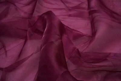 Magenta Tissue Organza Fabric Cloth Material for dresses , Craft,Art  1 YARD - Image 1 of 3