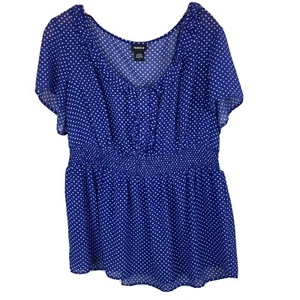 Torrid blau gepunktete Kurzarm Damen Bluse Größe 2 gebraucht  - Bild 1 von 4