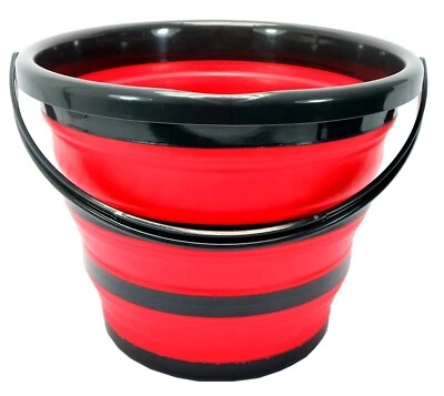 Falteimer Campingeimer Wassereimer Faltschüssel Camping faltbarer 10L Eimer rot - Bild 1 von 3