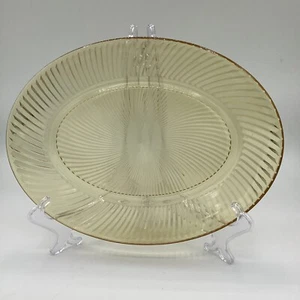 Vintage Depression Glass Federal Glass Co. "Twisted Optic Platter" 1945 Diana - Picture 1 of 4