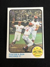 GEORGE FOSTER 1973 TOPPS 1972 N.L. PLAYOFFS SIGNED AUTOGRAPHED CARD #202 REDS