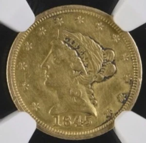 🔥🔥1845 $2.50 Liberty Head Gold Quarter Eagle NGC Graded AU Details 🔥🔥 - Picture 1 of 5