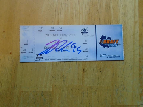 2002 NHL Draft Ticket Autographed by Joni Pitkanen  (Philadelphia Flyers) Cover