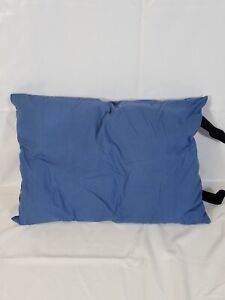 REI blue roll-up camp, hiking, travel pillow