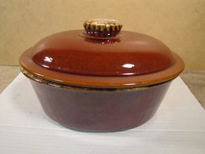 Vintage Hull USA Oven Proof Brown Drip Glaze 10" Lidded Casserole Baking Dish - Picture 1 of 4
