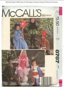 🎃 1983 McCall's 8787 - Talla 2 4 Niñas Niños Disfraz Flor Elfo Gnomo Princesa - Imagen 1 de 2