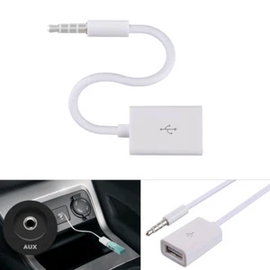 Conector de audio auxiliar macho para automóvil de 3,5 mm a adaptador convertidor USB 2,0 hembra - Imagen 1 de 10