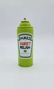 pop art sculpture Spray Paint Can heinz Relish by Nyc street artist PUKE. - Picture 1 of 11