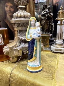 statue en faience de quimper ? ste anne vierge polychrome - Imagen 1 de 3