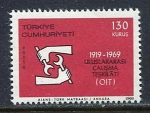 30992) TÜRKEI 1969 POSTFRISCH ** ILO - ÖL 2v Scott # 1797 - Bild 1 von 1