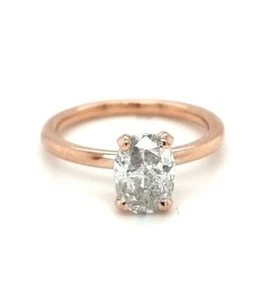 1.51ctw Oval Diamond Solitaire Engagement Ring F Color I1 Clarity LDG Certified - Picture 1 of 12